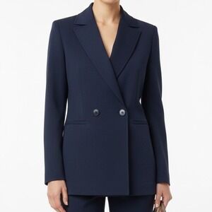 Emme‎ by Marella Navy Blue Copenhagen Blazer Zebio Twill Knit 4 Lined NWOT